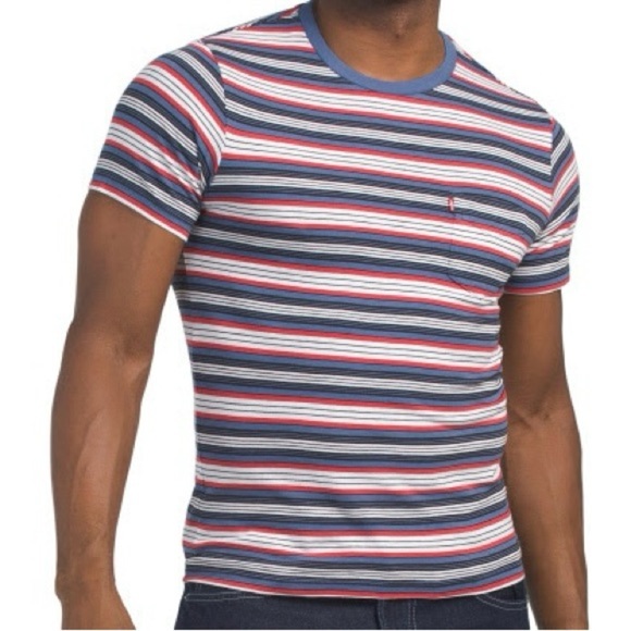 Striped Multicolor Men's Levis T-Shirt - Picture 1 of 1
